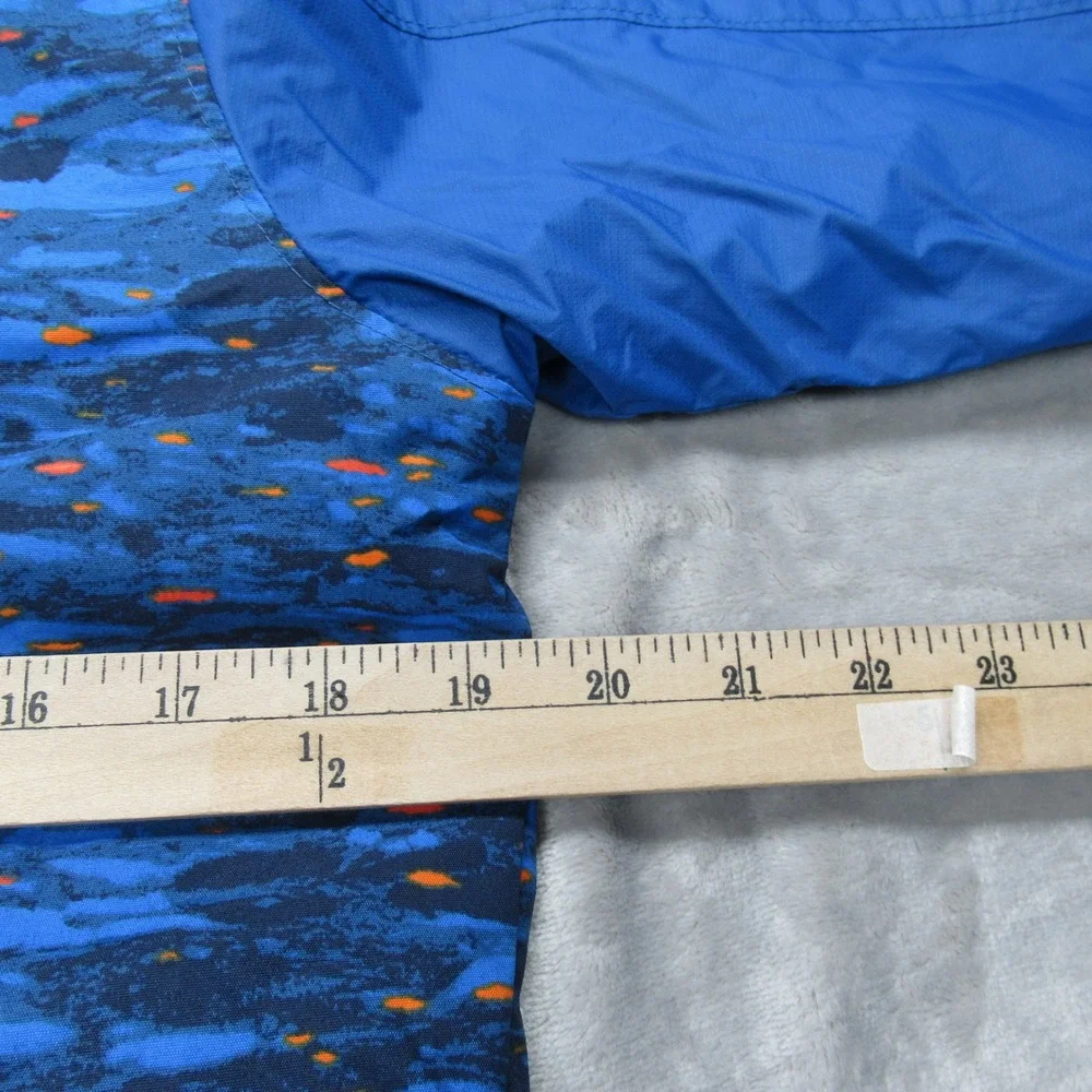 Columbia Jacket Kids Large Blue Thermal Camo Hooded Water‎ Resistant Insulated
